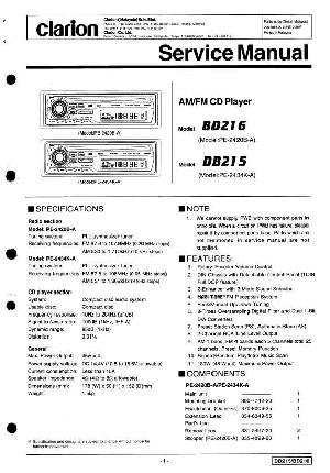 Сервисная инструкция Clarion BD216, DB215 ― Manual-Shop.ru