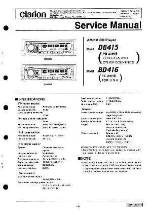 Service manual Clarion BD416, DB415 ― Manual-Shop.ru