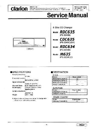 Service manual Clarion CDC634, RDC634, RDC635, M635 (PE-2249X) ― Manual-Shop.ru