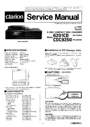 Сервисная инструкция Clarion CDC9250, 6201CD (PE-2050A) ― Manual-Shop.ru