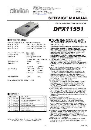 Сервисная инструкция Clarion DPX11551 ― Manual-Shop.ru