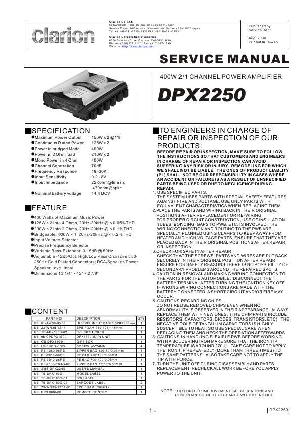 Сервисная инструкция Clarion DPX2250 ― Manual-Shop.ru