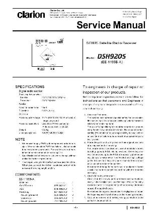 Сервисная инструкция Clarion DSH920S ― Manual-Shop.ru