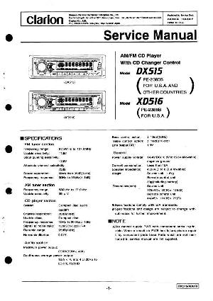 Сервисная инструкция Clarion DX515, XD516 ― Manual-Shop.ru