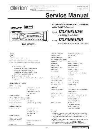 Сервисная инструкция Clarion DXZ385USB, DXZ386USB ― Manual-Shop.ru
