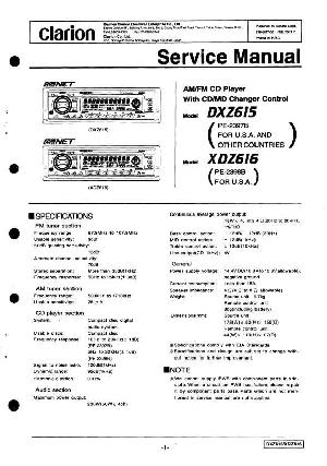 Сервисная инструкция Clarion DXZ615, XDZ616 ― Manual-Shop.ru