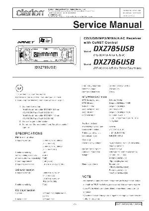 Сервисная инструкция Clarion DXZ785USB, DXZ786USB ― Manual-Shop.ru