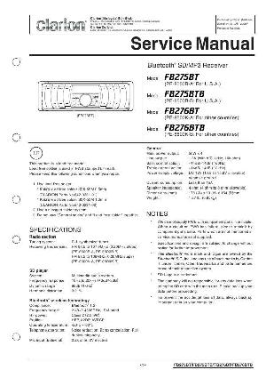 Сервисная инструкция Clarion FB275BT, FB276BT ― Manual-Shop.ru