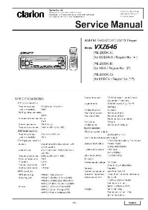 Сервисная инструкция Clarion VXZ646 ― Manual-Shop.ru