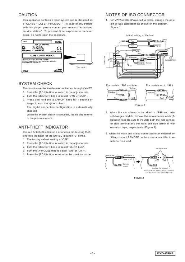 Сервисная Инструкция Clarion WXZ468RMP ― Manual-Shop.Ru