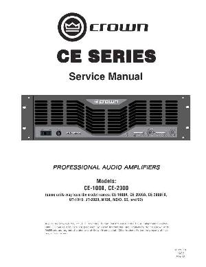 Сервисная инструкция Crown CE-1000, CE-2000 ― Manual-Shop.ru