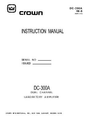 Service manual Crown DC-300A ― Manual-Shop.ru