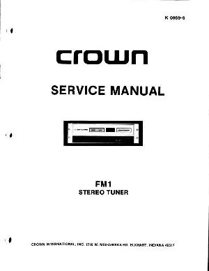Сервисная инструкция Crown FM1 ― Manual-Shop.ru