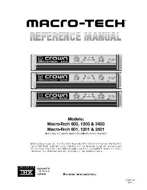 Service manual Crown MACRO-TECH 600, 1200, 2400 ― Manual-Shop.ru