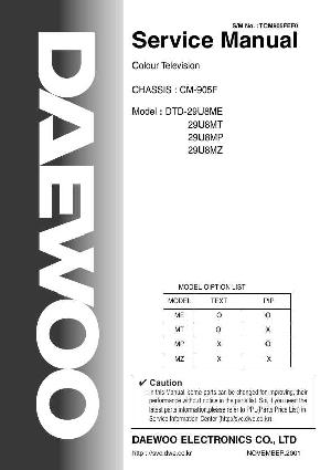 Service manual Daewoo CM-905F chassis (DTD-29U8ME, 29U8MT, 29U8MP, 29U8MZ) ― Manual-Shop.ru