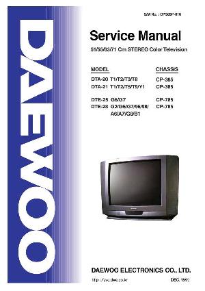 Service manual Daewoo CP-385, CP-785 chassis (DTA-20, DTA-21, DTE-25, DTE-28) ― Manual-Shop.ru