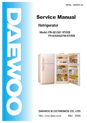 Сервисная инструкция Daewoo FR-521, FR-551 KT/KB, FR-630, FR-662, FR-700 KT/KB ― Manual-Shop.ru