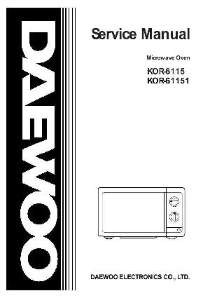 Сервисная инструкция Daewoo KOR-6115 ― Manual-Shop.ru