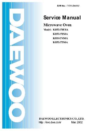 Сервисная инструкция Daewoo KOT-170, KOT-174, KOT-175 ― Manual-Shop.ru