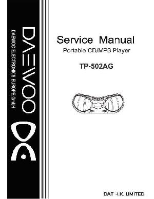 Сервисная инструкция Daewoo TP-502AG ― Manual-Shop.ru