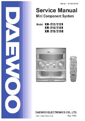 Сервисная инструкция Daewoo XW-212, XW-214, XW-215R ― Manual-Shop.ru
