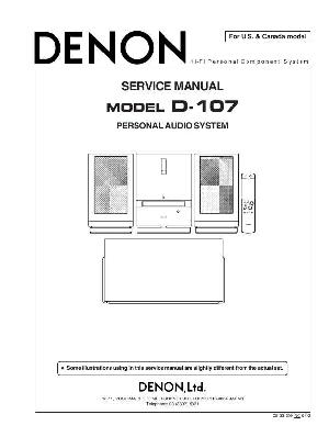 Сервисная инструкция Denon D-107 ― Manual-Shop.ru