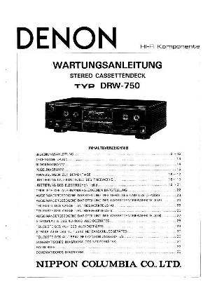 Сервисная инструкция Denon DR-W750  ― Manual-Shop.ru