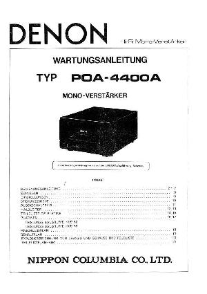 Сервисная инструкция Denon POA-4400A ― Manual-Shop.ru