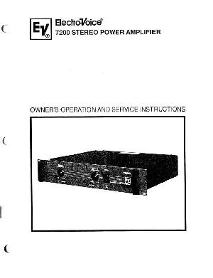 Сервисная инструкция Electro-Voice 7200 ― Manual-Shop.ru