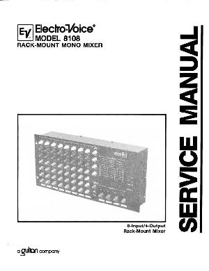 Сервисная инструкция Electro-Voice 8108 RACK MOUNT MONO MIXER ― Manual-Shop.ru