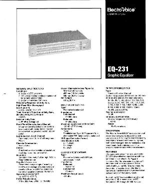 Сервисная инструкция Electro-Voice EQ-231 ― Manual-Shop.ru