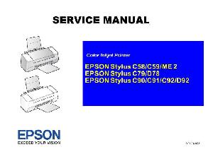 Service manual Epson STYLUS C58, C59, C79, C90, C91, C92, D78, D92 ― Manual-Shop.ru