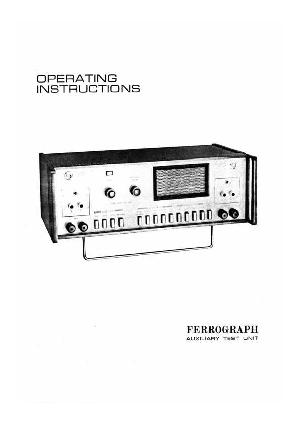 Сервисная инструкция Ferrograph AUXILIARY TEST UNIT ― Manual-Shop.ru