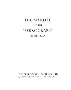 Сервисная инструкция Ferrograph SERIES 420 ― Manual-Shop.ru