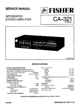 Сервисная инструкция Fisher CA-321 ― Manual-Shop.ru