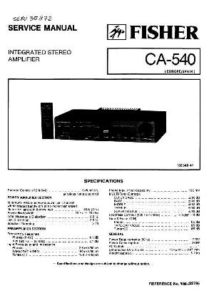 Сервисная инструкция Fisher CA-540 ― Manual-Shop.ru