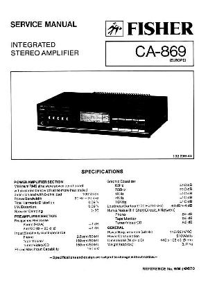 Service manual Fisher CA-869 ― Manual-Shop.ru