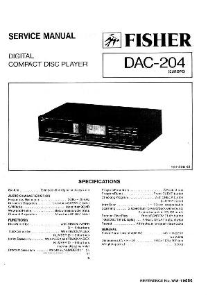 Сервисная инструкция Fisher DAC-204 ― Manual-Shop.ru