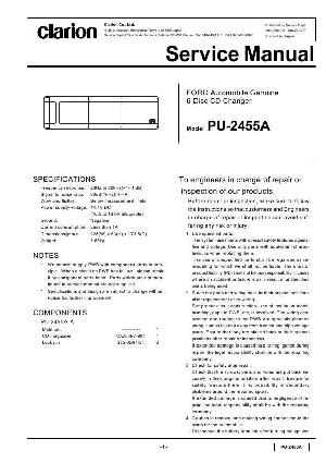 Сервисная инструкция Clarion PU-2455A ― Manual-Shop.ru