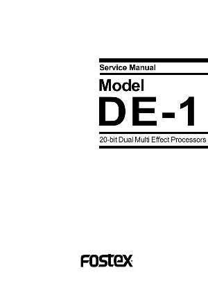 Сервисная инструкция Fostex DE-1  ― Manual-Shop.ru