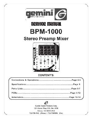 Service manual Gemini BPM-1000  ― Manual-Shop.ru
