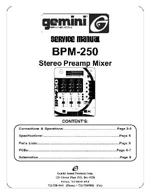 Service manual Gemini BPM-250  ― Manual-Shop.ru