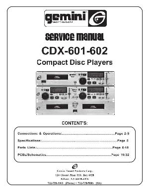 Service manual Gemini CDX-601, CDX-602  ― Manual-Shop.ru