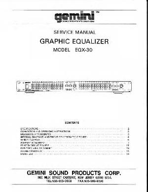 Сервисная инструкция Gemini EQX-30  ― Manual-Shop.ru