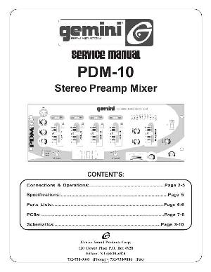 Service manual Gemini PDM-10  ― Manual-Shop.ru
