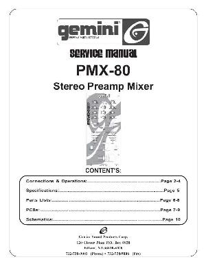 Сервисная инструкция Gemini PMX-80  ― Manual-Shop.ru