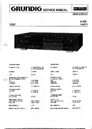 Сервисная инструкция Grundig A903 ― Manual-Shop.ru