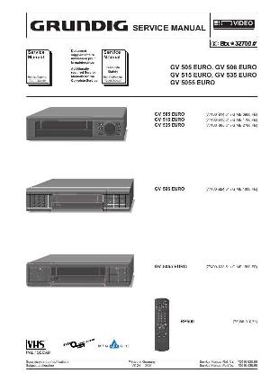 Сервисная инструкция Grundig GV-505EURO, GV-506EURO, GV-515EURO, GV-535EURO, GV-5055EURO ― Manual-Shop.ru