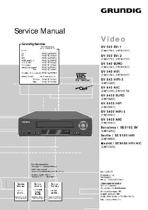 Сервисная инструкция Grundig GV-900SV, GV-940EURO, GV-940HIFI, GV-9400EURO, GV-9400HIFI, GV-9400NIC ― Manual-Shop.ru