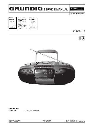 Сервисная инструкция Grundig K-RCD110 ― Manual-Shop.ru